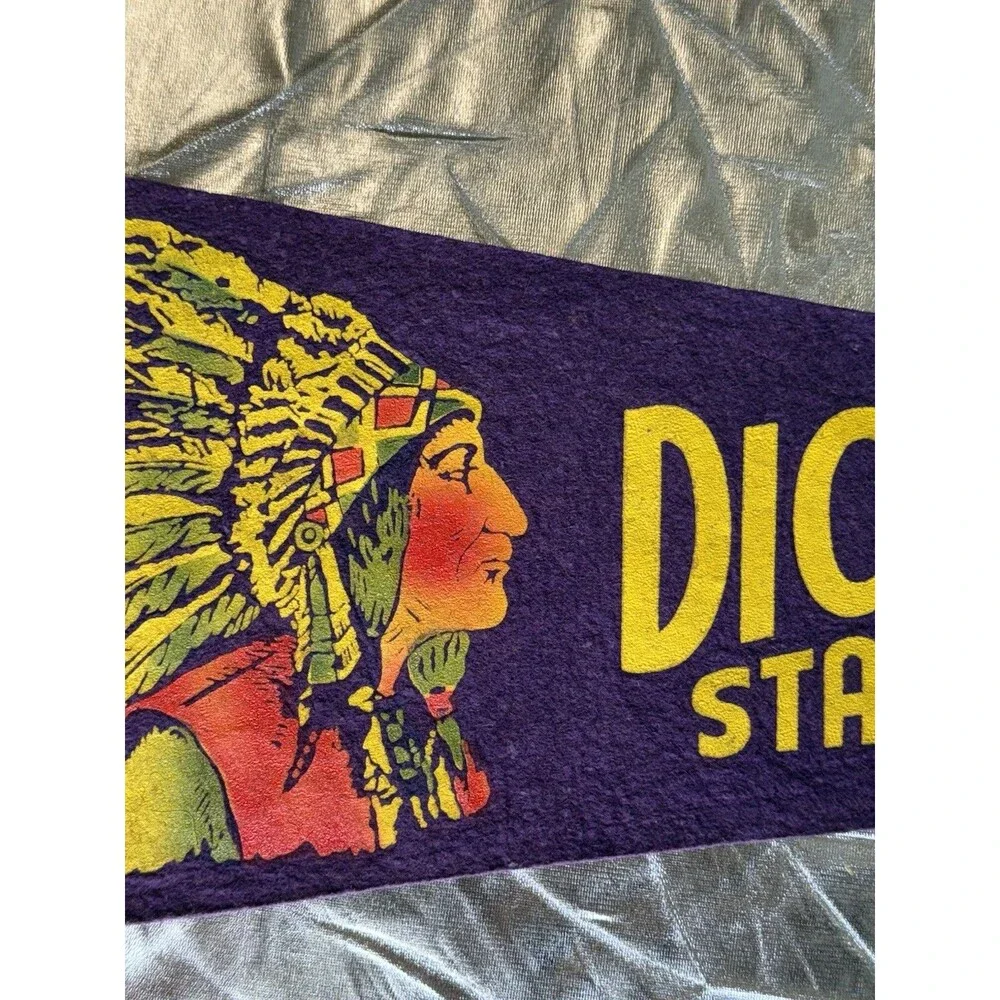 Vintage Dickson Mounds State Park Lewiston Illinois Pennant Flag Native American